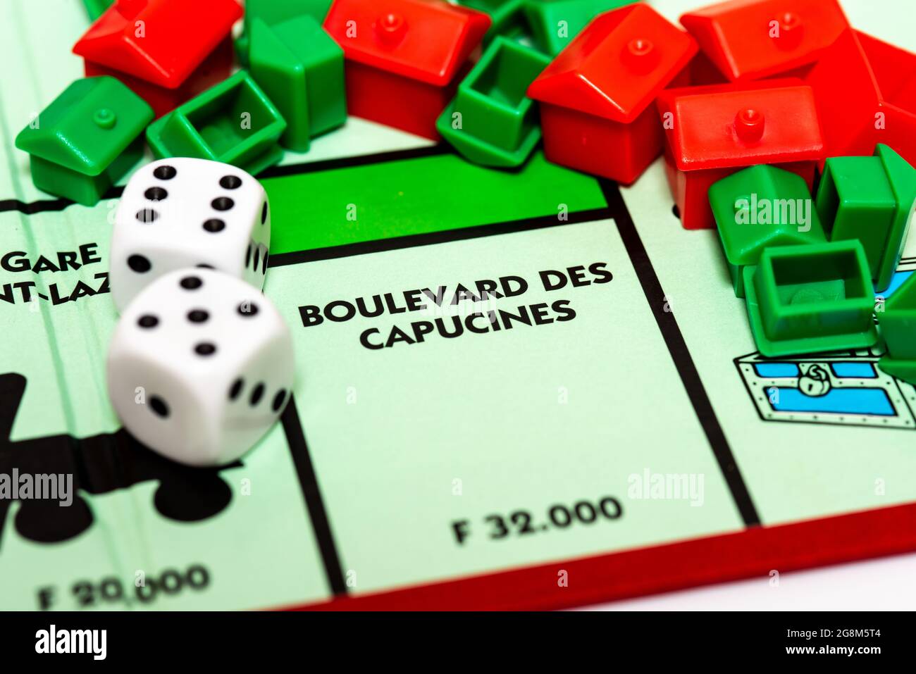 Boulevard Des Capucines. Primo piano del Consiglio di monopolio francese. Foto Stock