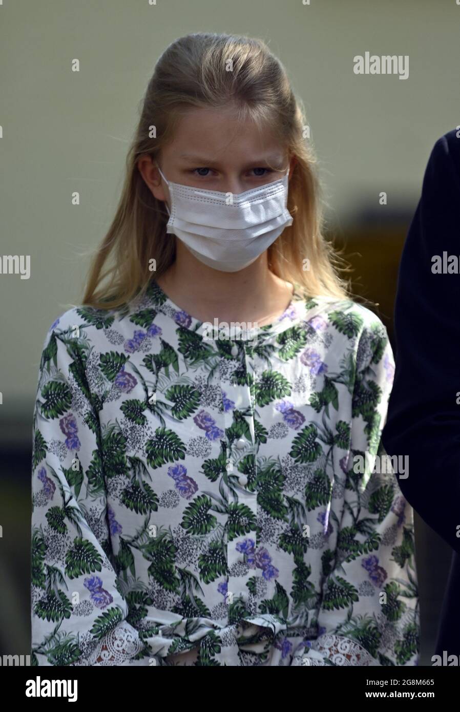 La principessa Eleonore ha raffigurato durante una visita della famiglia reale in occasione della giornata nazionale belga, presso la residenza Farra Clerlande di Ottigni Foto Stock