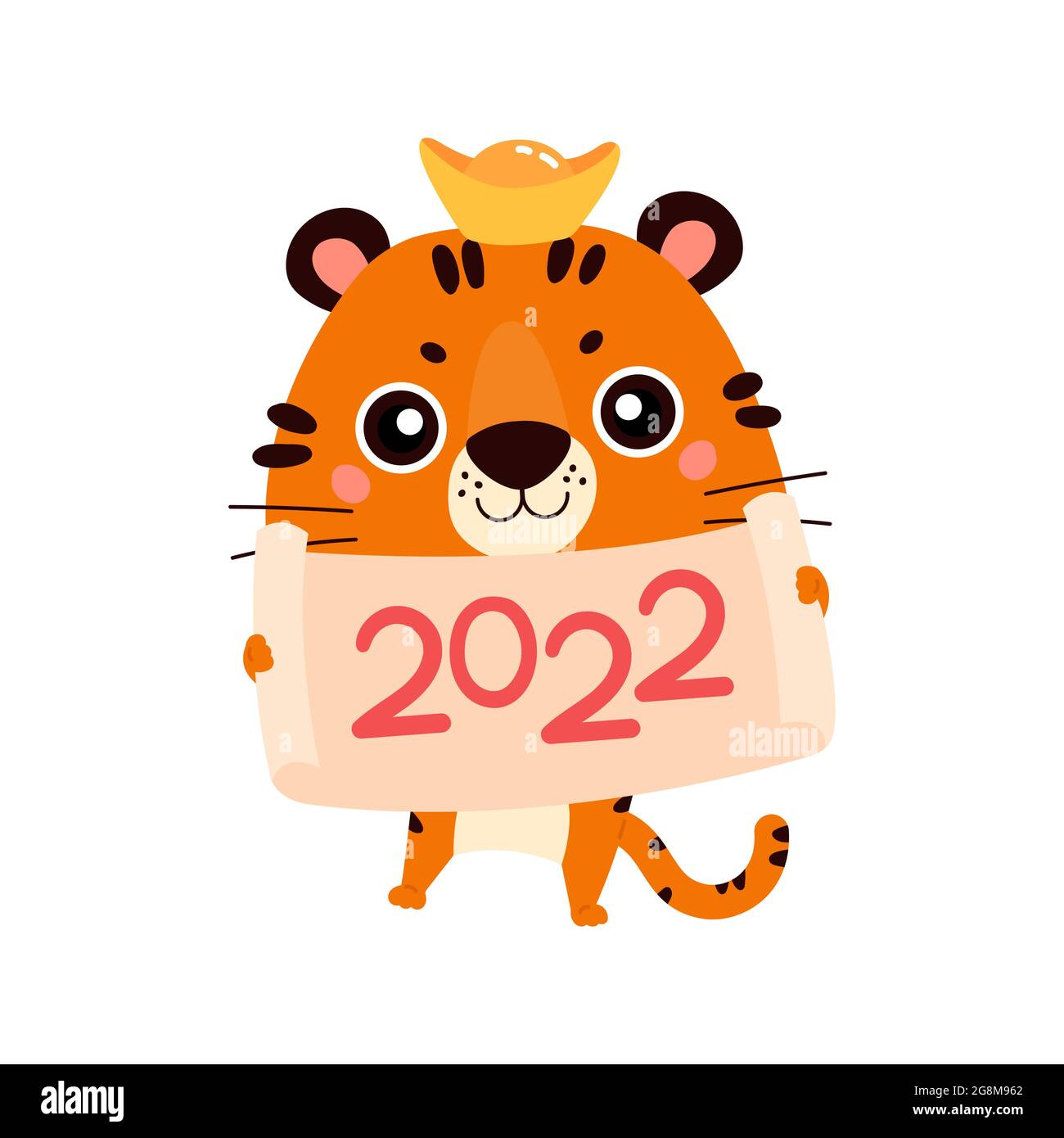 Felice Cinese nuovo anno biglietto d'auguri 2022 Illustrazione Vettoriale