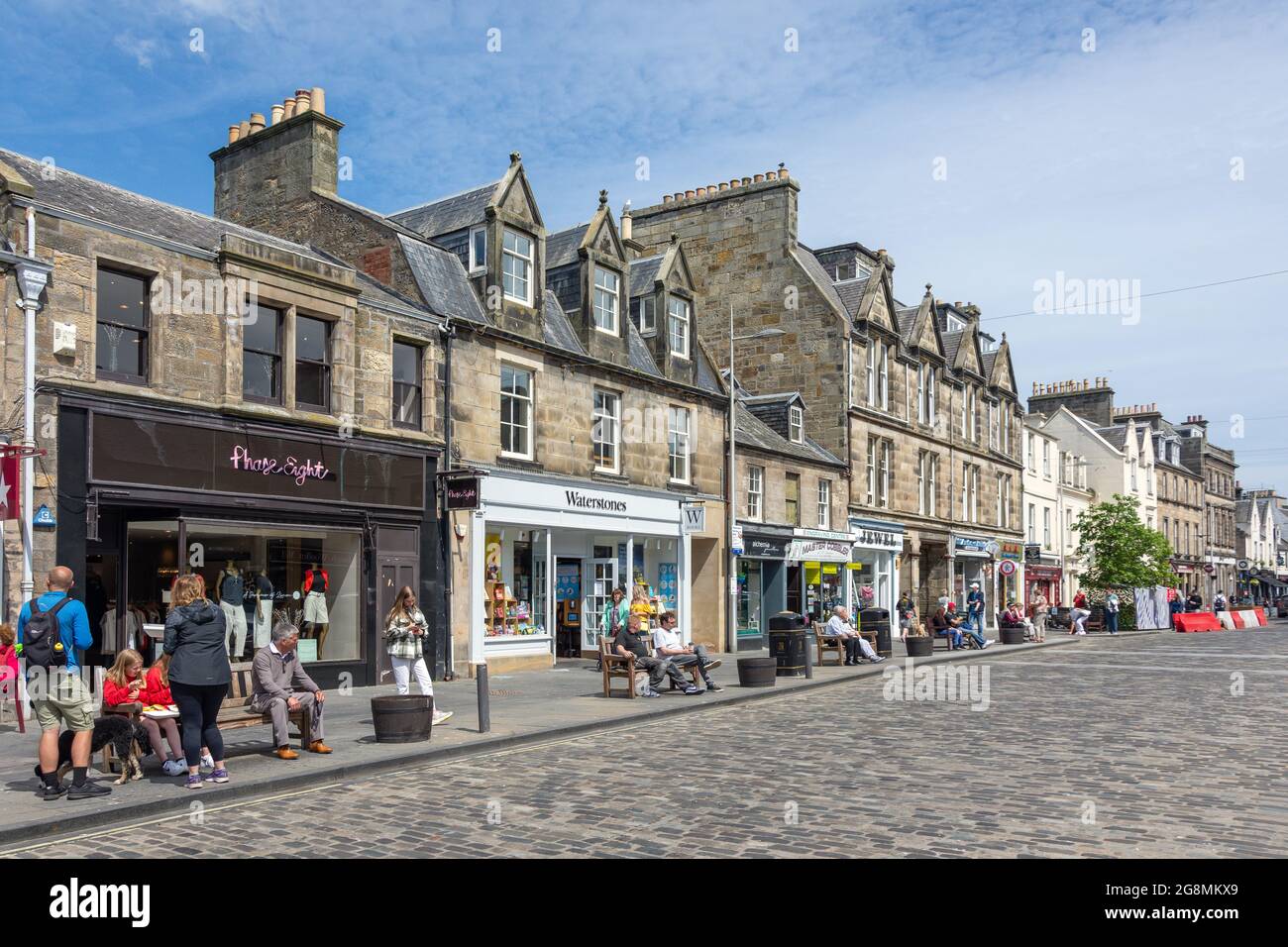 Market Street, St Andrews, Fife, Scozia, Regno Unito Foto Stock