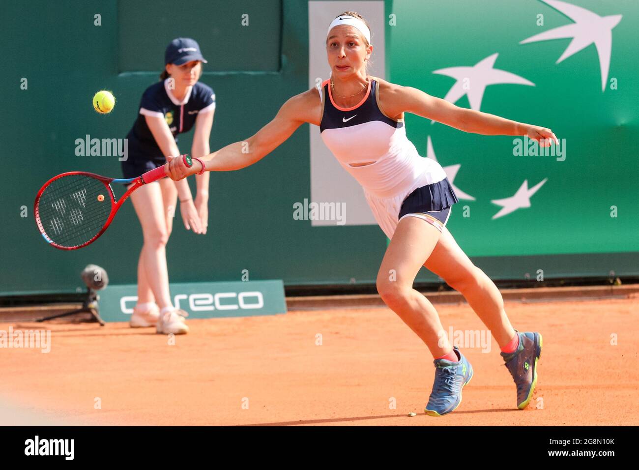 Danzica, Polonia. 21 luglio 2021. Tamara Korpatsch (GERMANIA) gioca contro Weronika Falkowska (POLONIA) nel corso del BNP Paribas Poland Open Tournament (categoria WTA 250) a Gdynia. (Punteggio finale 7:5, 6:1 per Korpatsch). Credit: SOPA Images Limited/Alamy Live News Foto Stock