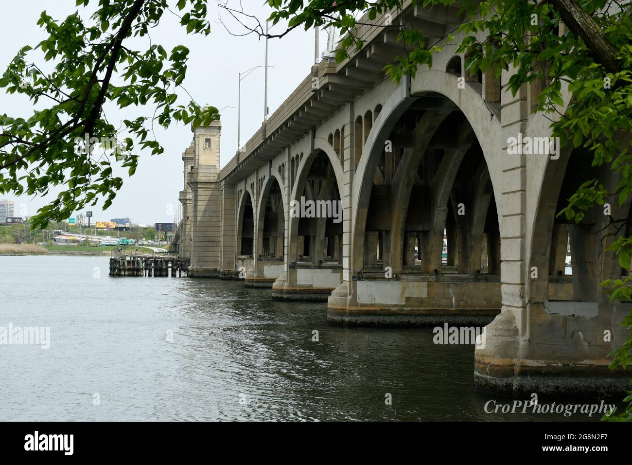 Paesaggio di Hanover Street Bridge a Baltimora, Maryland USA Foto Stock