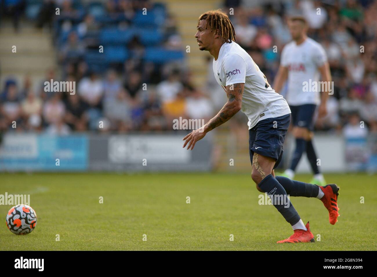 Tottenhams DELE Alli durante la partita pre-stagione tra Colchester United e Tottenham Hotspur al Weston Homes Community Stadium di Colchester mercoledì 21 luglio 2021. (Credit: Ben Pooley | MI News) Credit: MI News & Sport /Alamy Live News Foto Stock