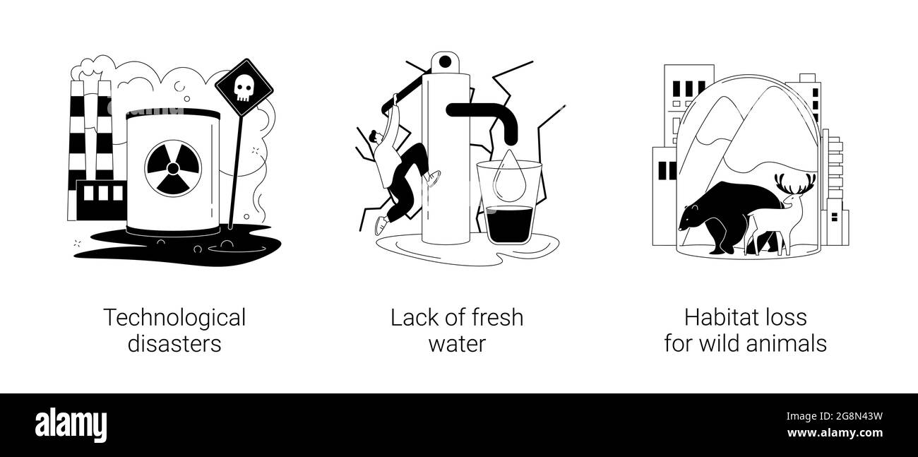 Illustrazioni vettoriali astratte sulla contaminazione del settore. Illustrazione Vettoriale