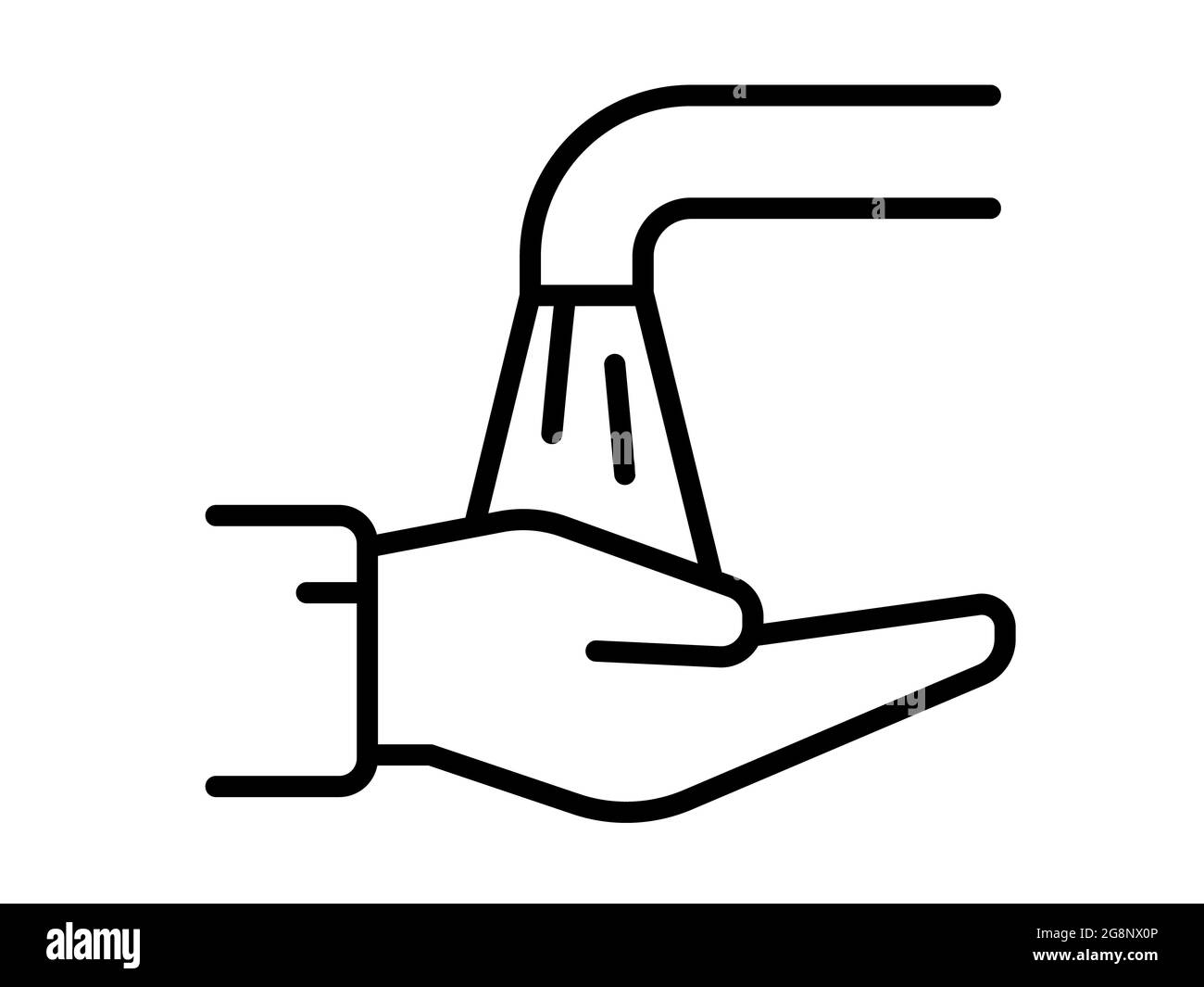 wudhu pulito islam musulmano singola icona isolata con illustrazione vettoriale di stile di contorno Foto Stock