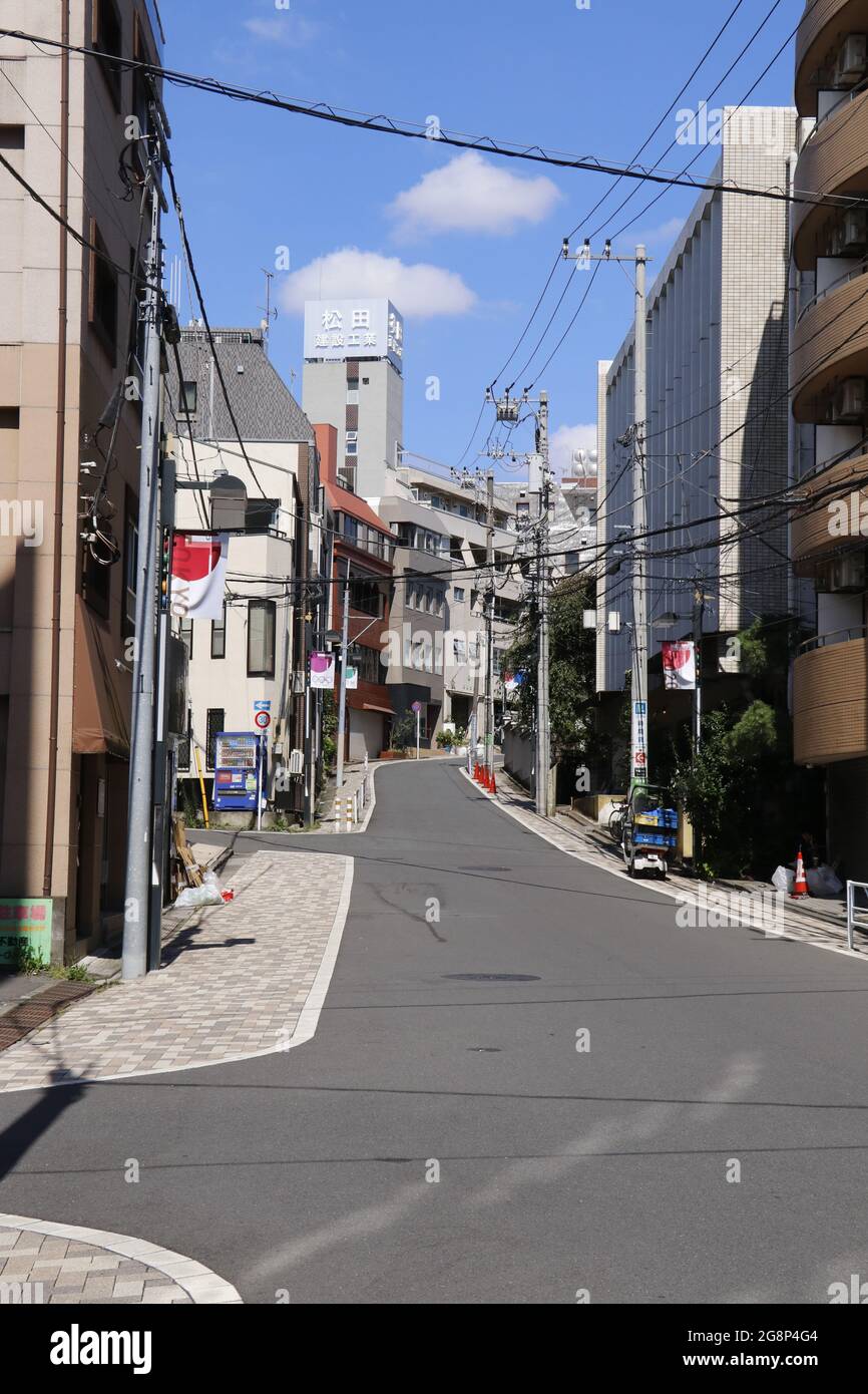 Lo Stadio Nazionale, dove si trova il principale studium dei Giochi Olimpici di Tokyo 2020. La cerimonia di apertura si svolge il 23 luglio 2021. Tokyo, Giappone. 22. Foto Stock
