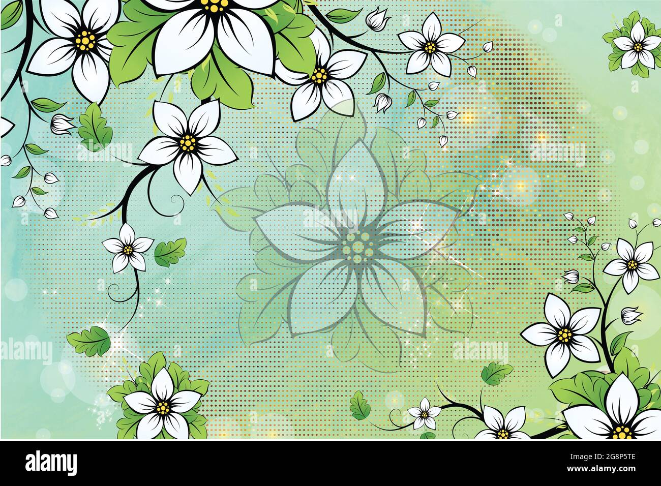 sfondo murale verde, illustrazione 3d Foto Stock