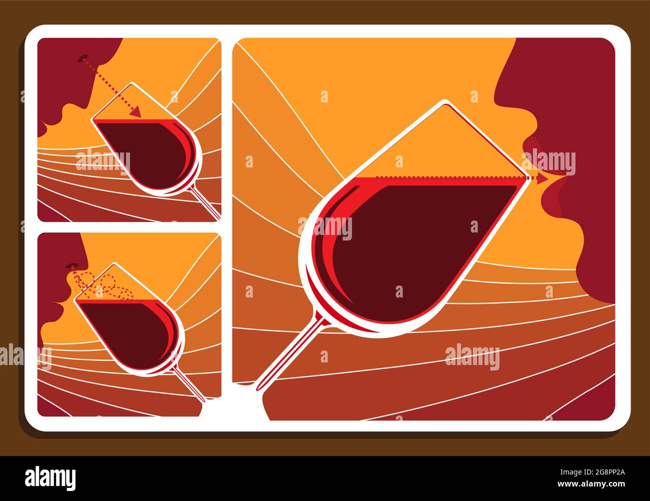 Degustazione di vino collage Illustrazione Vettoriale