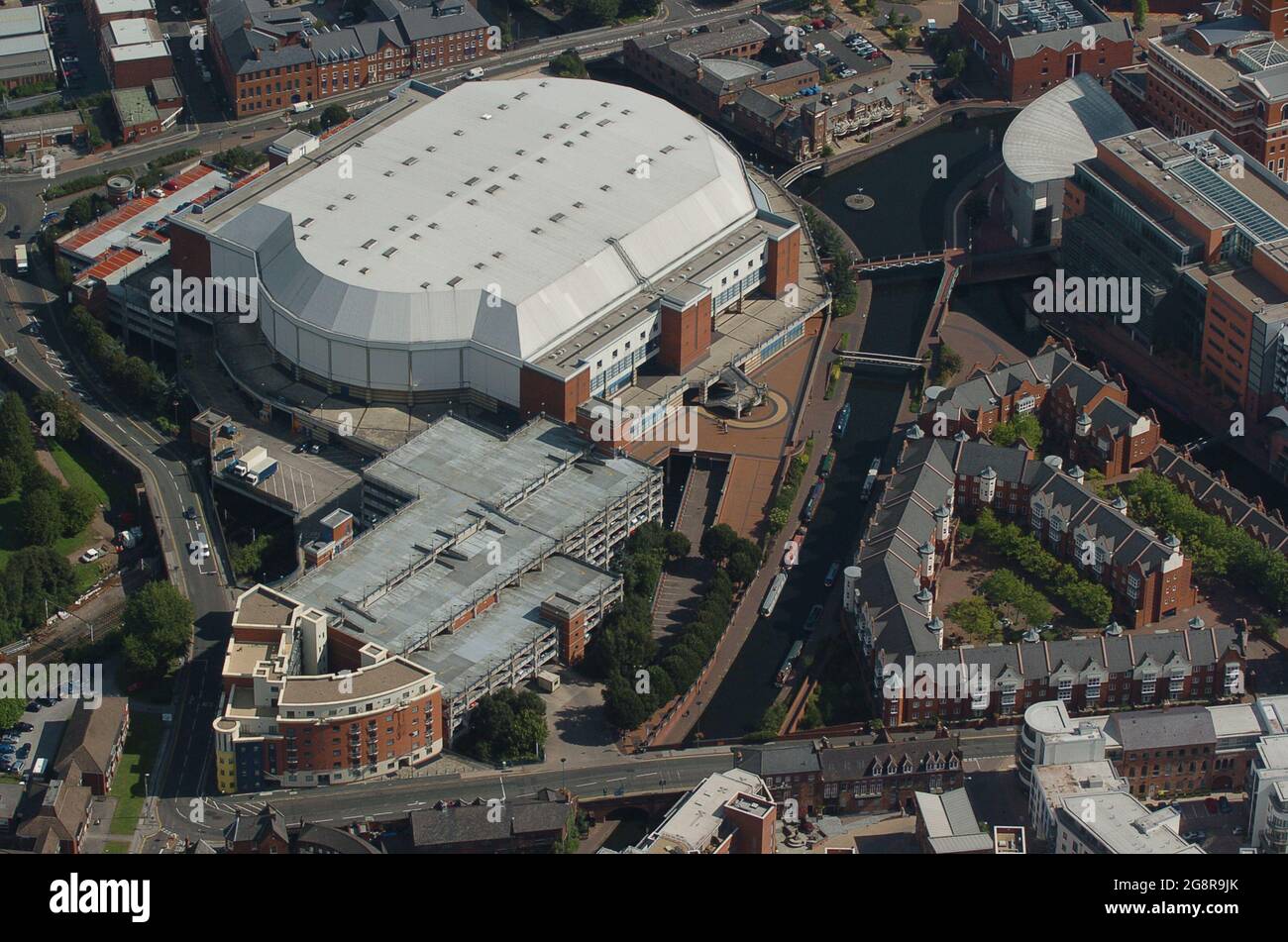 Vista aerea del National Indoor Arena di Birmingham in Inghilterra Foto Stock