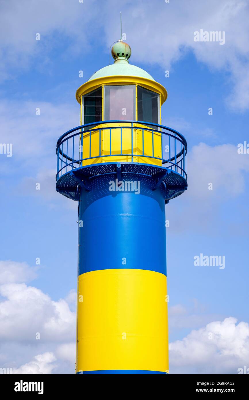 Eckernförde Vecchio faro a Schleswig-Holstein, Germania Foto Stock