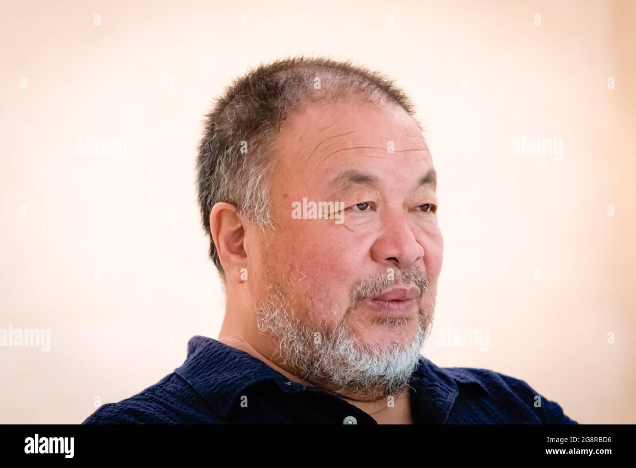 Porto, Portogallo. 22 luglio 2021. Ai Weiwei alla conferenza stampa durante la mostra.Pequi Tree, è una mostra di radici intrecciate e figure umane presentata da ai Weiwei, artista cinese. La mostra si è svolta al Museo Serralves. Credit: SOPA Images Limited/Alamy Live News Foto Stock