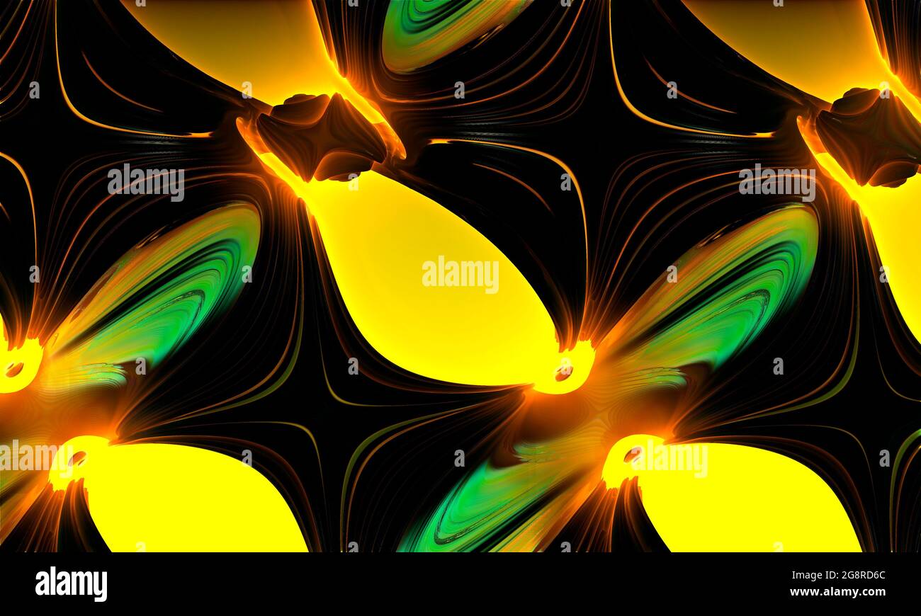 Piselli stranieri. Verdure artificiali dal computer. Grafica frattale 3d, parte di un enorme frattale, calcolata con il programma 3D Mandelbulb, JPEG Grafik. Foto Stock