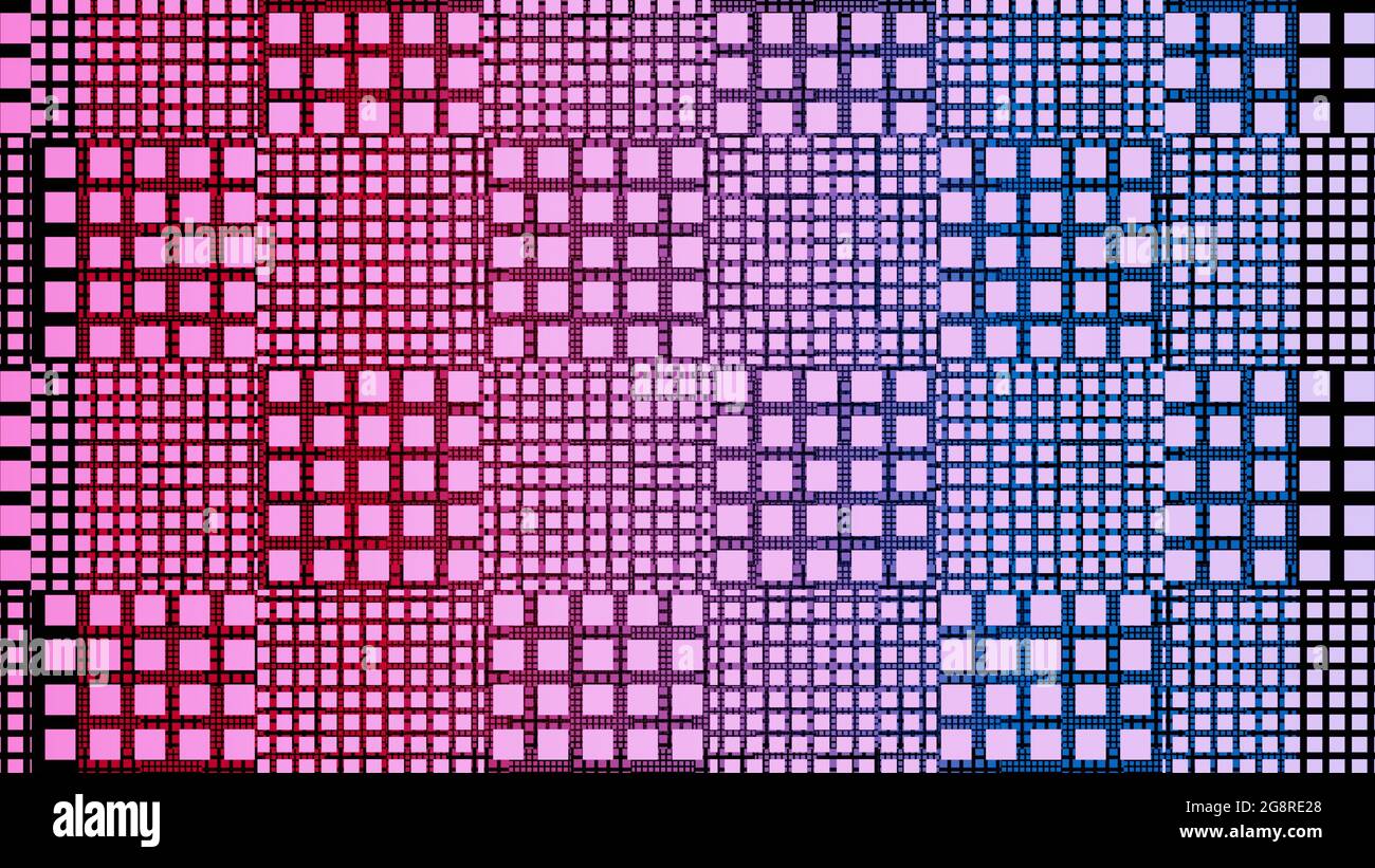 Immagine 3D dell'effetto loop senza giunture con motivo quadrato astratto Foto Stock