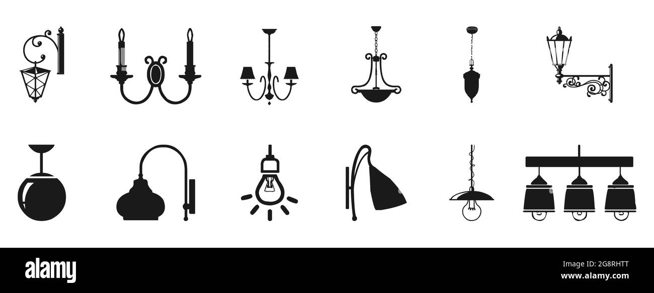 Luci a angolatura in bianco e nero icone piatte Design Illustrazione Vettoriale Luci a angolatura in bianco e nero icone piatte Design Illustrazione Vettoriale