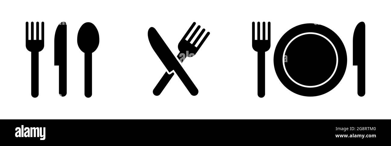 Coltello a forchetta e cucchiaio, icona gastronomica Illustrazione Vettoriale