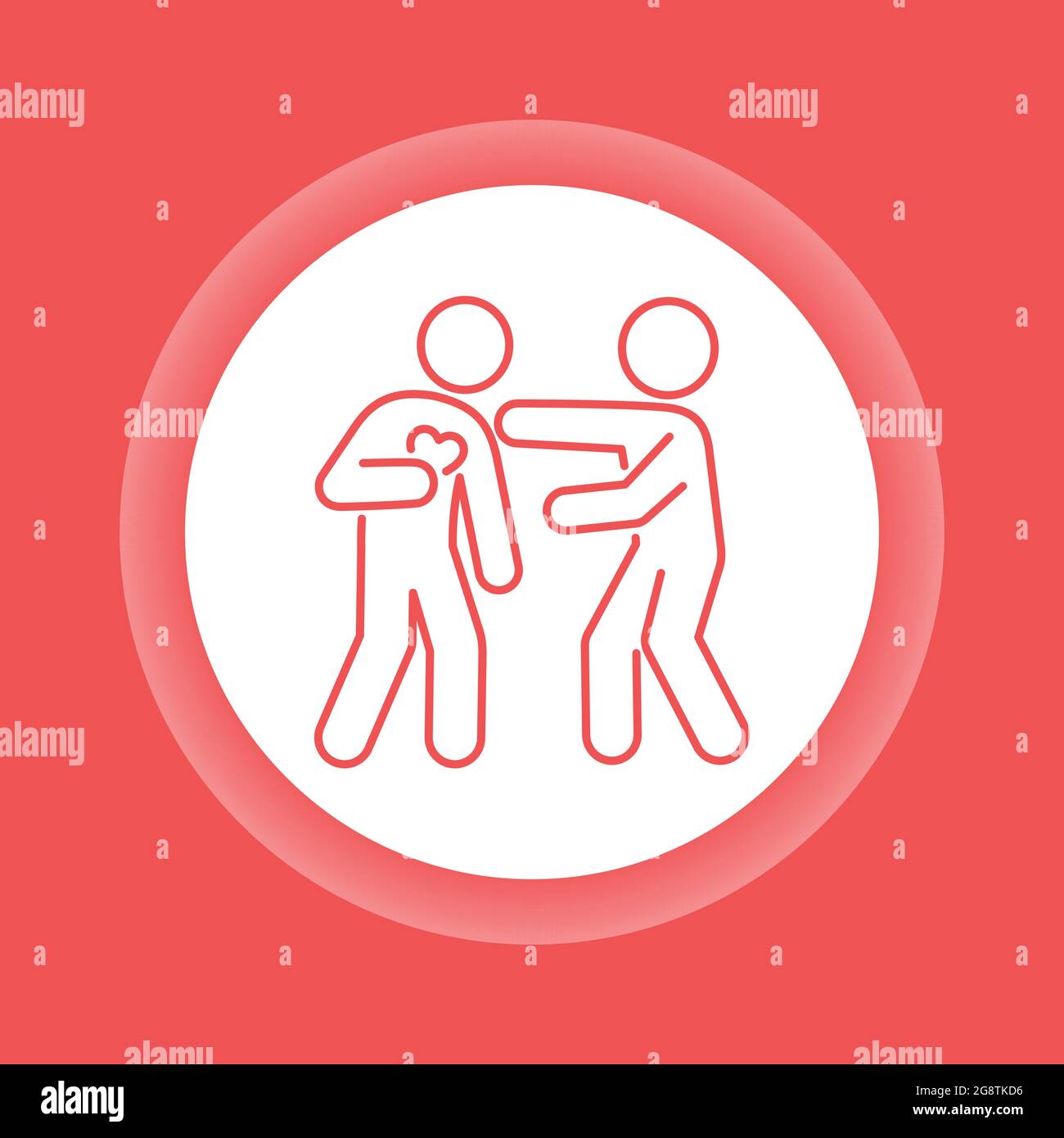Icona del pulsante a colori dell'attacco cardiaco. Problema di salute. Elemento vettoriale isolato. Illustrazione Vettoriale