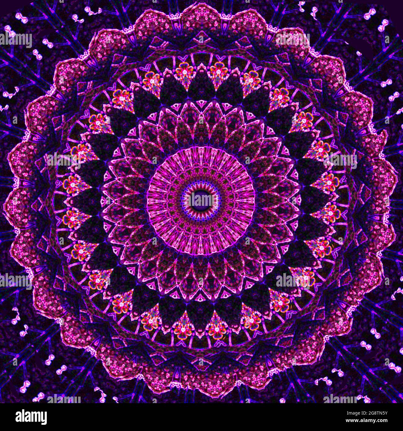 Cerchio di fiori motivo sfondo Foto Stock