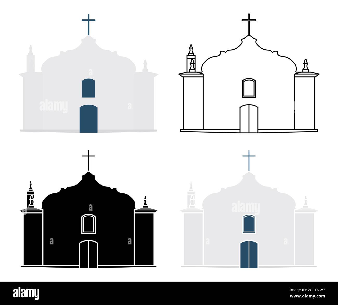 Chiesa di Trancoso in Bahia, Brasile Illustrazione Vettoriale