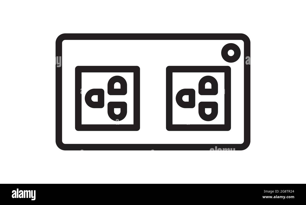 Modello icona presa spina nero colore modificabile. Icona connettore femmina simbolo vettore piatto illustrazione per disegno grafico e web. Illustrazione Vettoriale