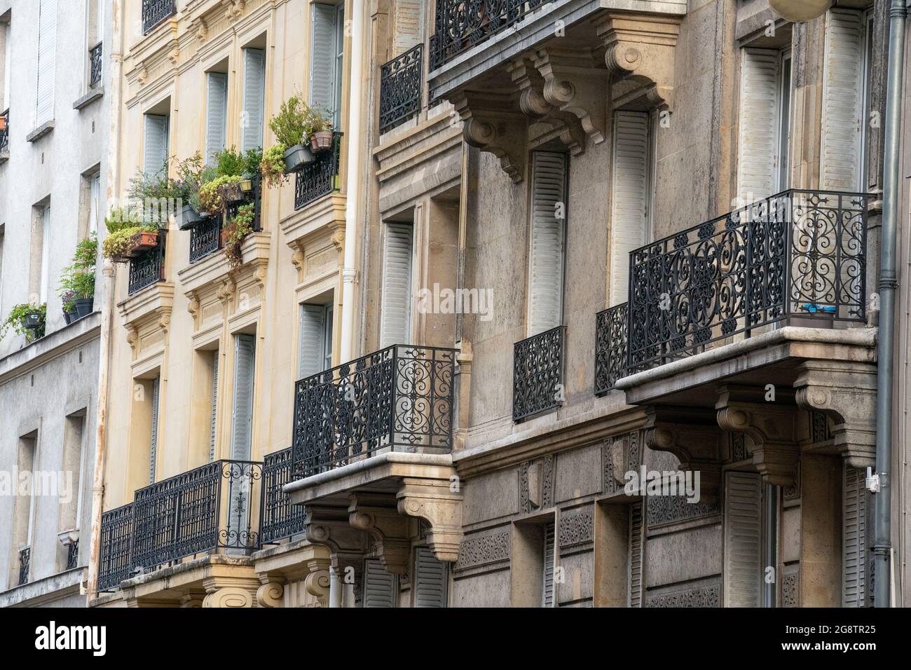 Strade ed edifici a Parigi Foto Stock