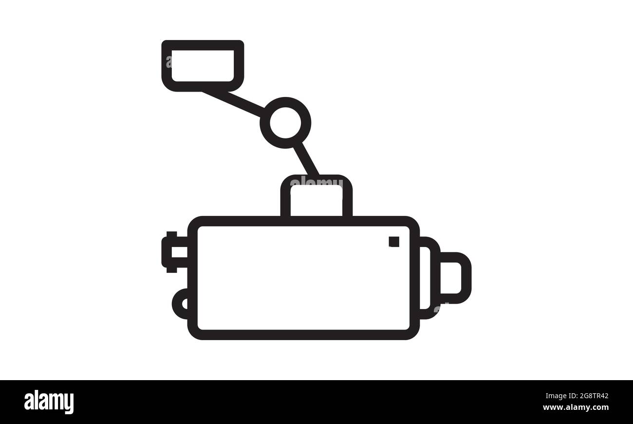 Icona telecamera TVCC. Immagine vettoriale della telecamera di sorveglianza isolata su bianco. Design in stile glifo della telecamera di sicurezza, progettato per il Web e le applicazioni. EPS 10 Illustrazione Vettoriale