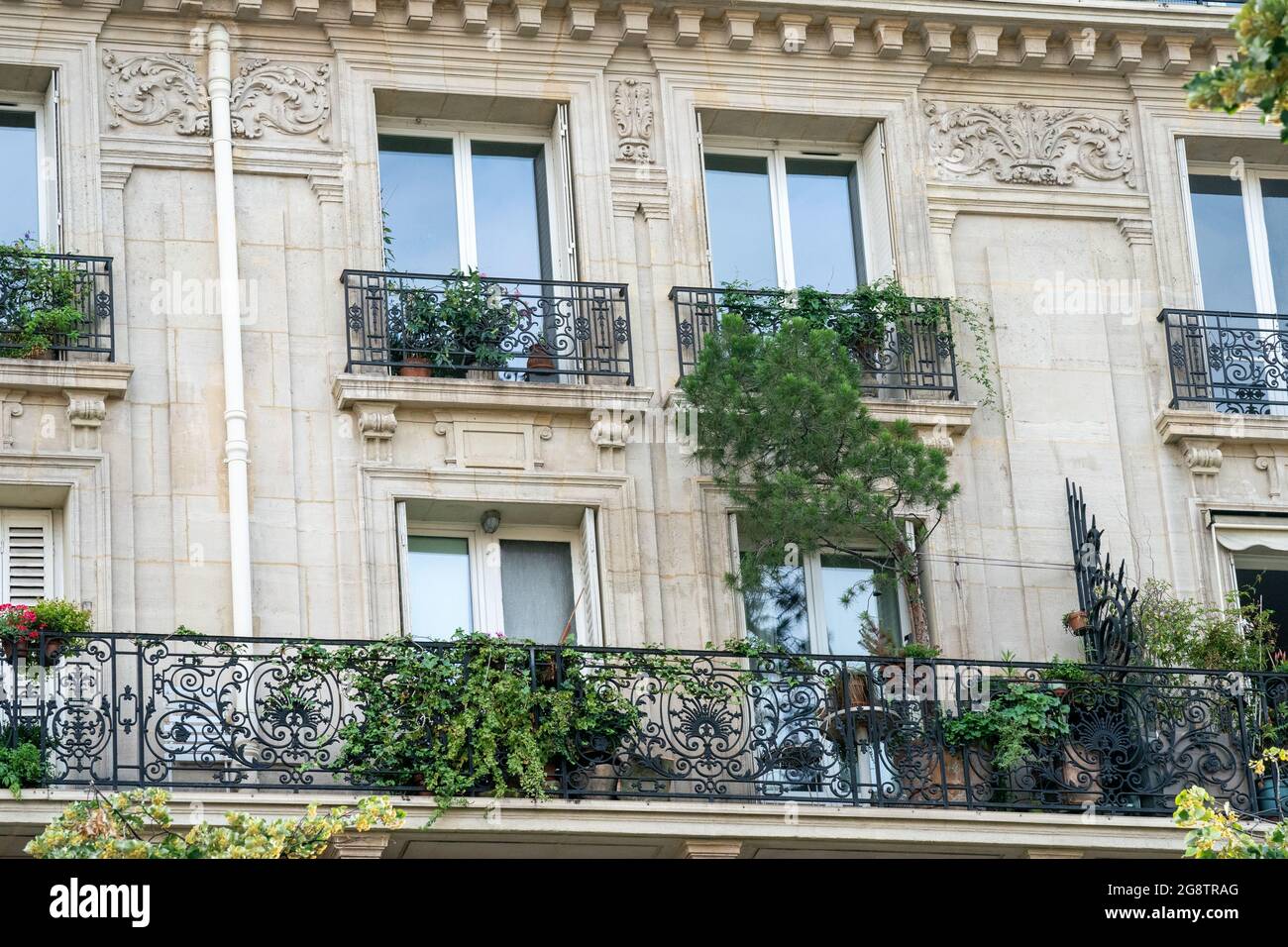 Strade ed edifici a Parigi Foto Stock