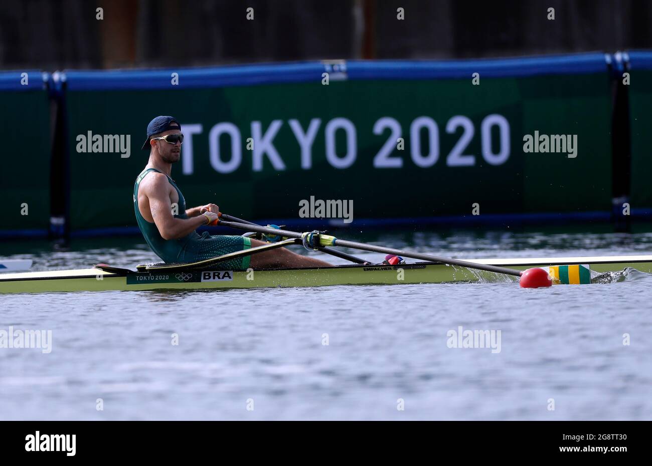 Tokyo-Giappone, 23 luglio 2021 Tokyo 2020 Giochi Olimpici, atleti canottanti allenano per i Giochi Olimpici a Sea Forest Waterway Foto Stock