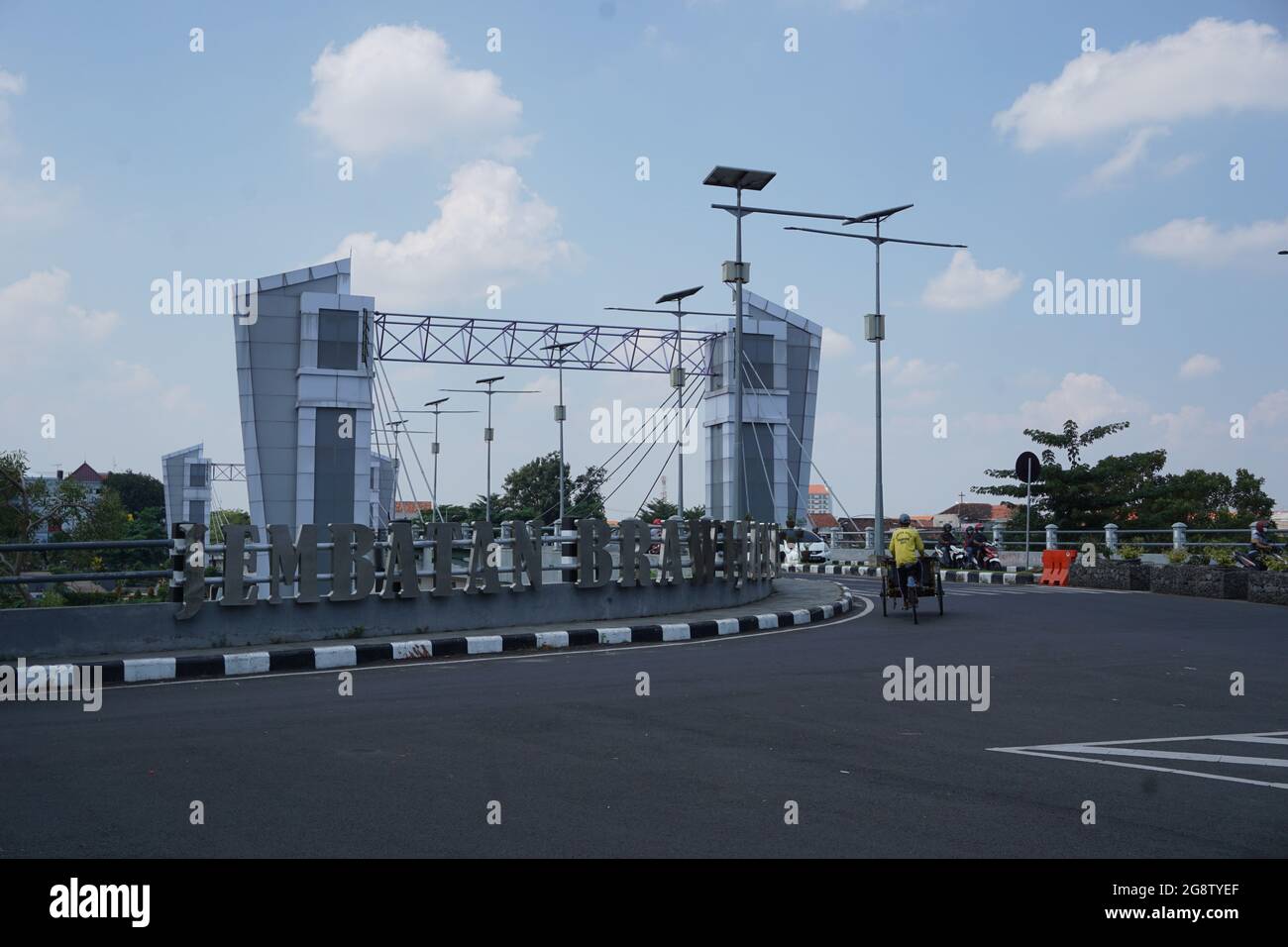 L'architettura del ponte di Brawijaya (Jembatan Brawijaya) a Kediri Foto Stock