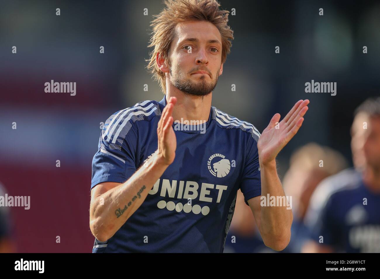 Copenaghen, Danimarca. 22 luglio 2021. Rasmus Falk del FC Copenhagen visto prima della partita di qualificazione della UEFA Europa Conference League tra il FC Copenhagen e il Torpedo Zhodino a Parken a Copenhagen. (Photo Credit: Gonzales Photo/Alamy Live News Foto Stock