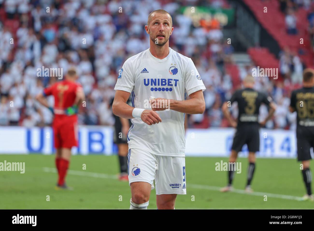 Copenaghen, Danimarca. 22 luglio 2021. Kamil Wilczek (9) del FC Copenhagen visto durante la partita di qualificazione della UEFA Europa Conference League tra il FC Copenhagen e il Torpedo Zhodino a Parken a Copenhagen. (Photo Credit: Gonzales Photo/Alamy Live News Foto Stock