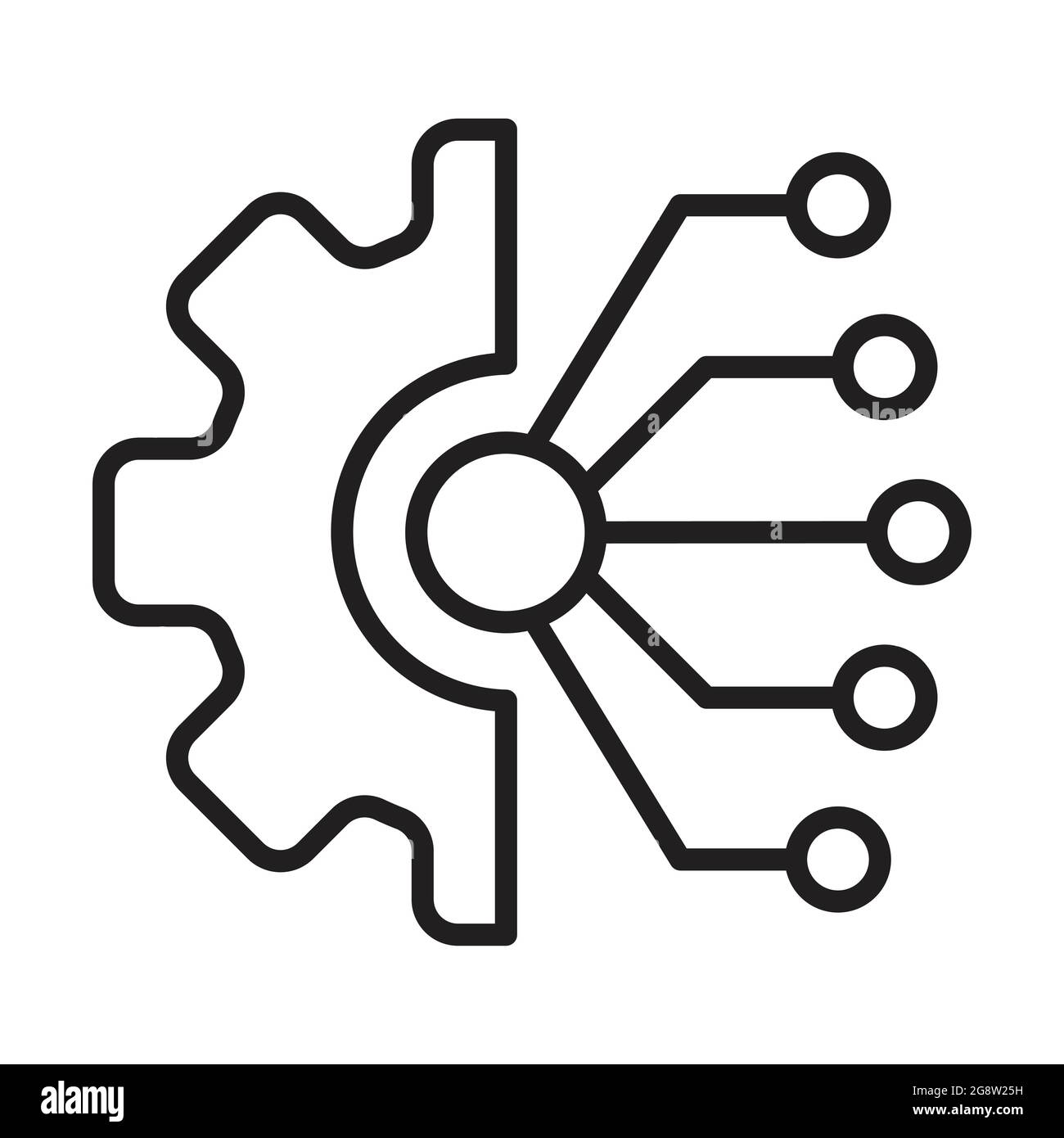 Integrazione dei dati vettoriale delle icone per il design grafico, logo, sito Web, social media, app mobile, illustrazione dell'interfaccia utente Illustrazione Vettoriale