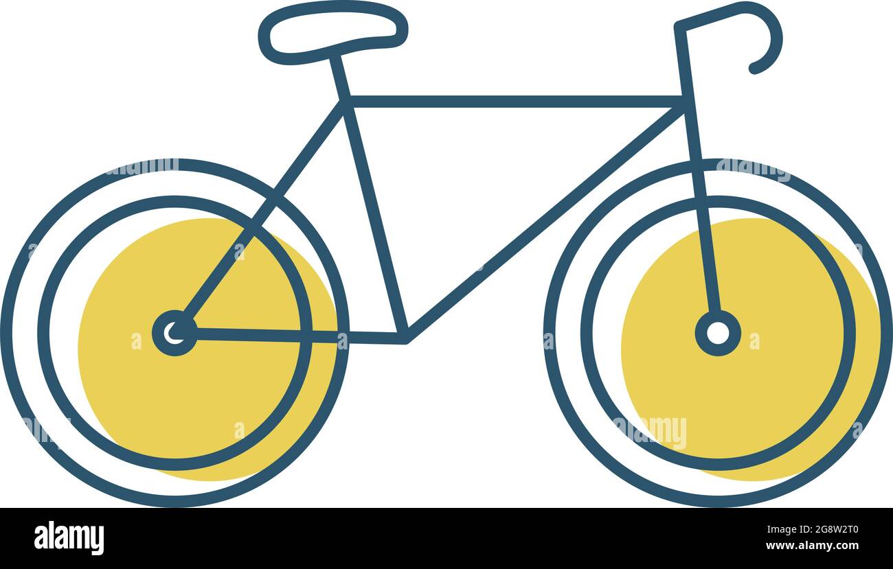 bici sportiva gialla Illustrazione Vettoriale