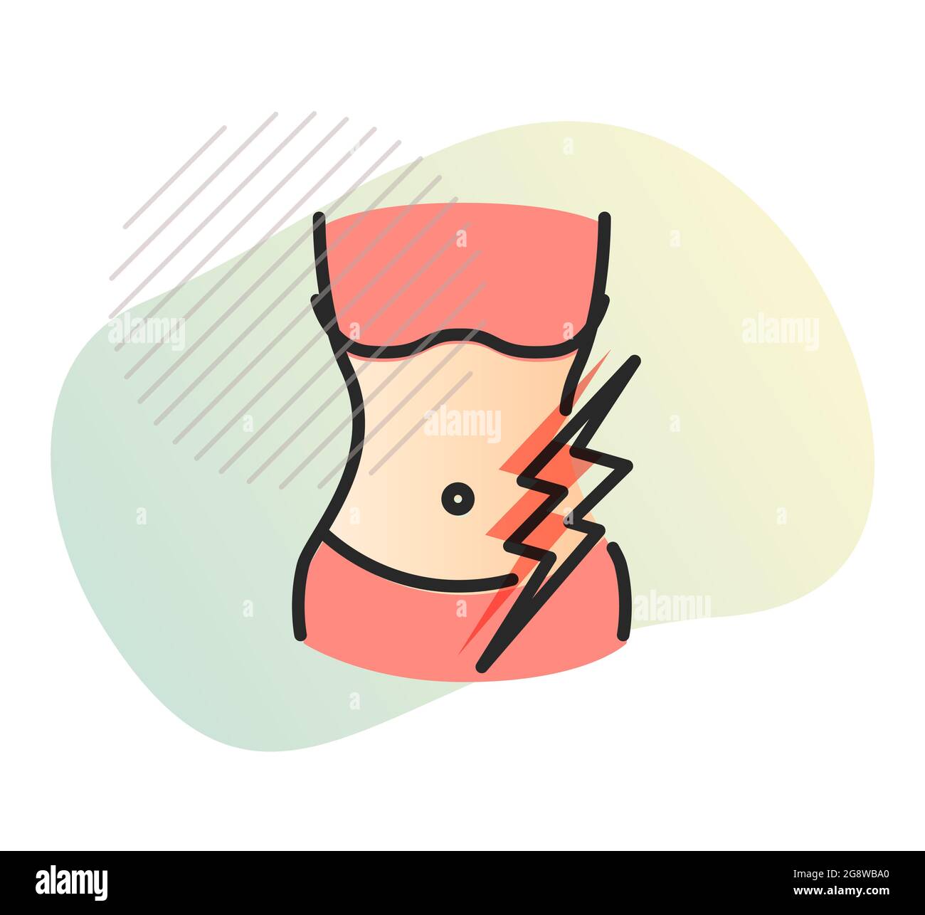 Crampe di stomaco - icona come file EPS 10 Illustrazione Vettoriale