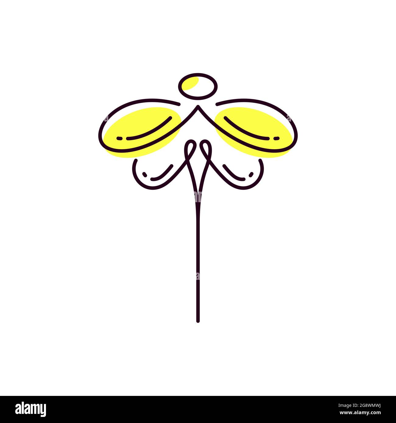 Elegante design minimalista con logo Dragonfly e stile line art Foto Stock