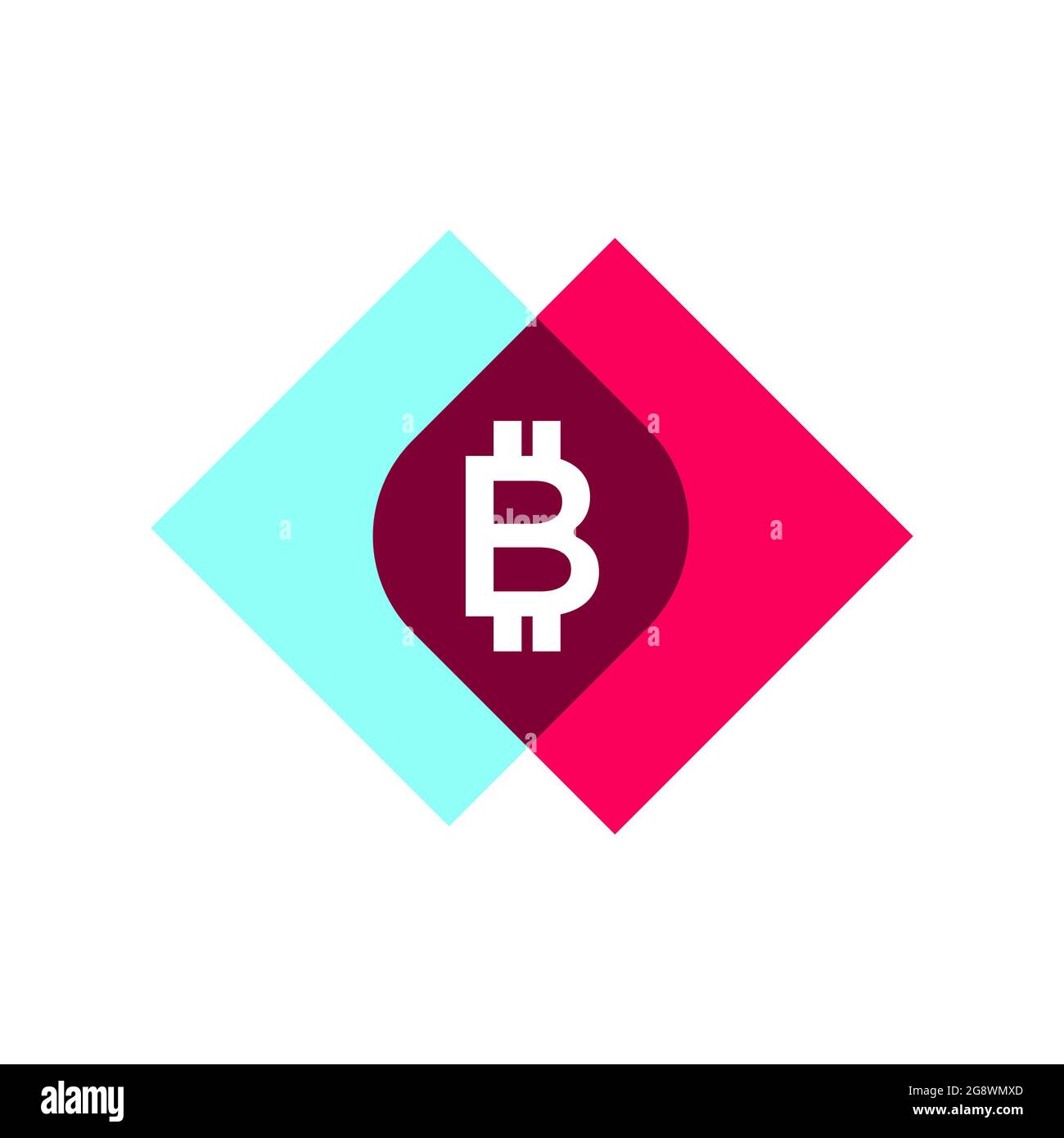 immagine dell'icona del design del logo bitcoin crypto overlay Foto Stock