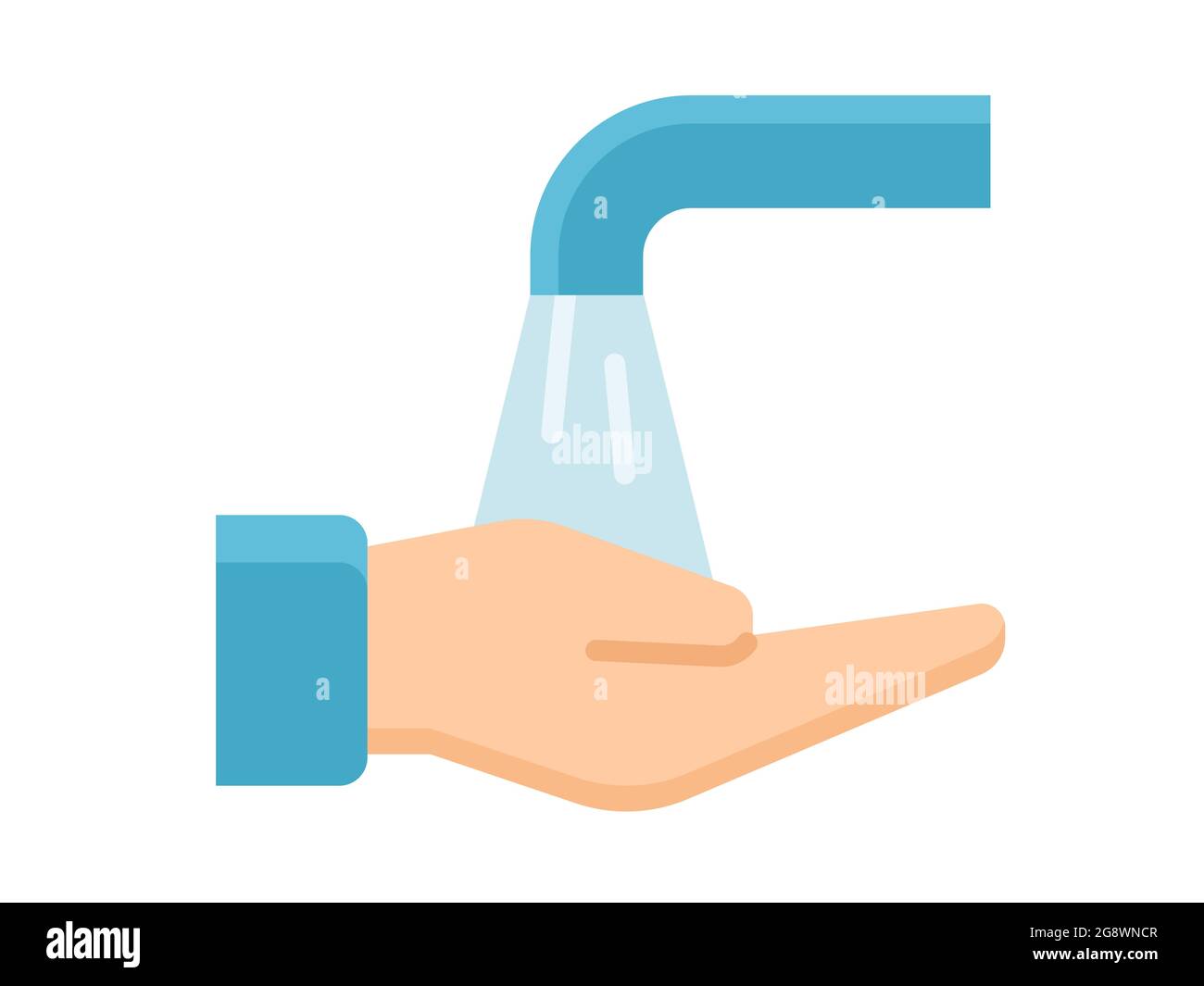 wudhu pulito islam musulmano singola icona isolata con disegno vettoriale in stile piatto Foto Stock
