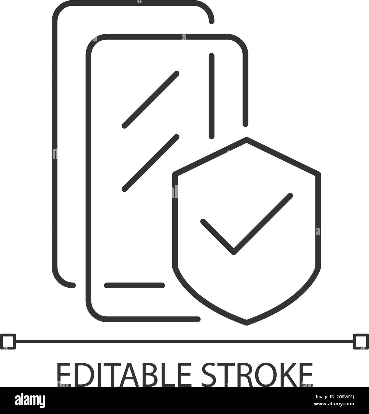 Icona lineare delle protezioni dello schermo Illustrazione Vettoriale