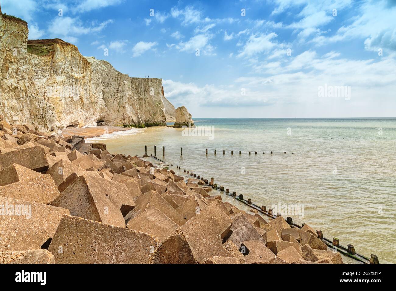 Seaford Head con due persone. Foto Stock