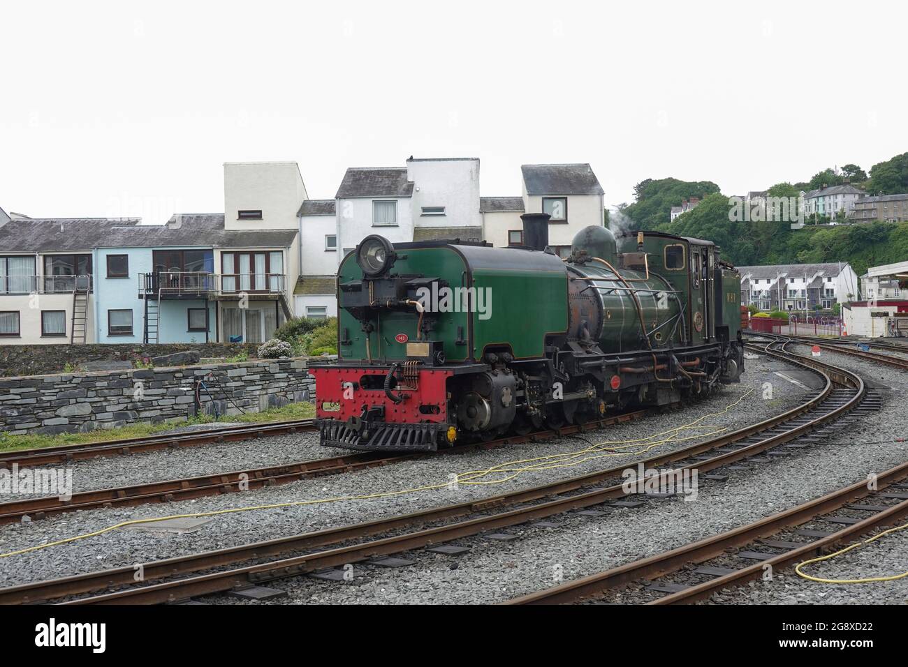 Ex Ferrovie sudafricane NG16 Classe locomotiva Garratt alla stazione di Porthmadoch -1 Foto Stock