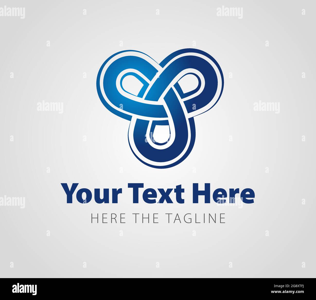 Loop mobius delineato composto da tre loop. Elica, logo Maritime Ready Illustrazione Vettoriale