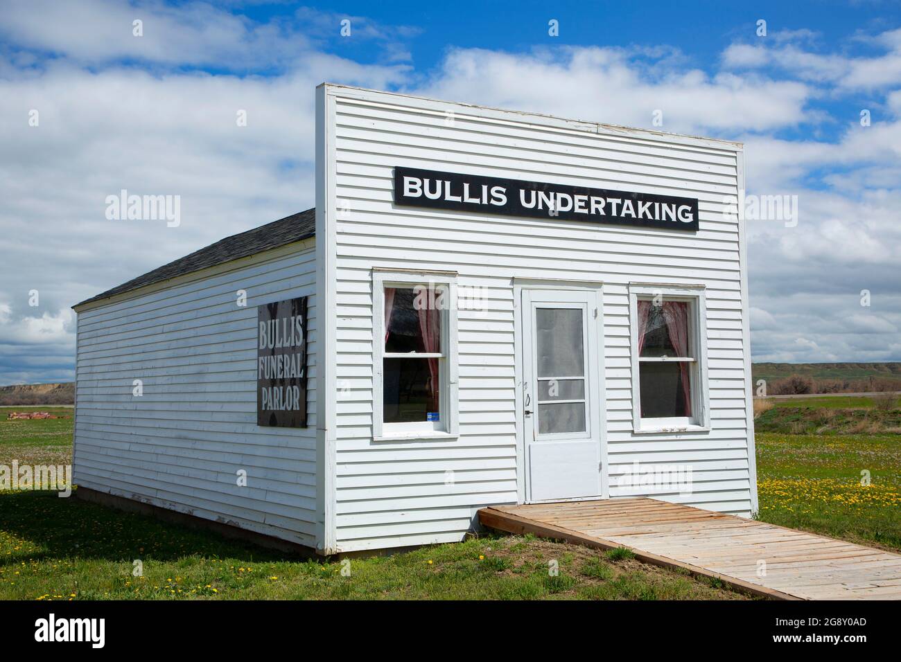 Bullis Funeral Parlor, Big Horn County Historical Museum, Hardin, Montana Foto Stock