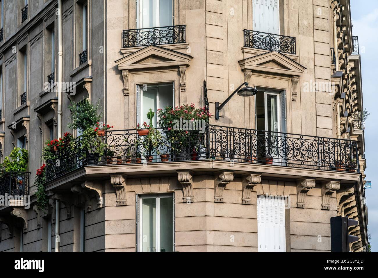 Strade ed edifici a Parigi Foto Stock