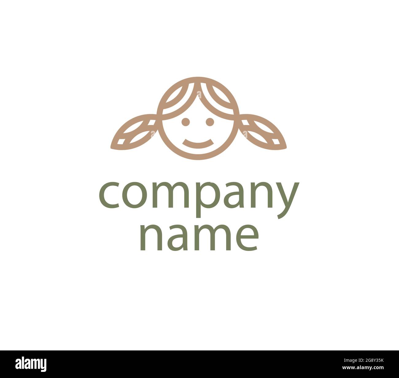 Logo fatto di testa sorridente di Dolly Illustrazione Vettoriale