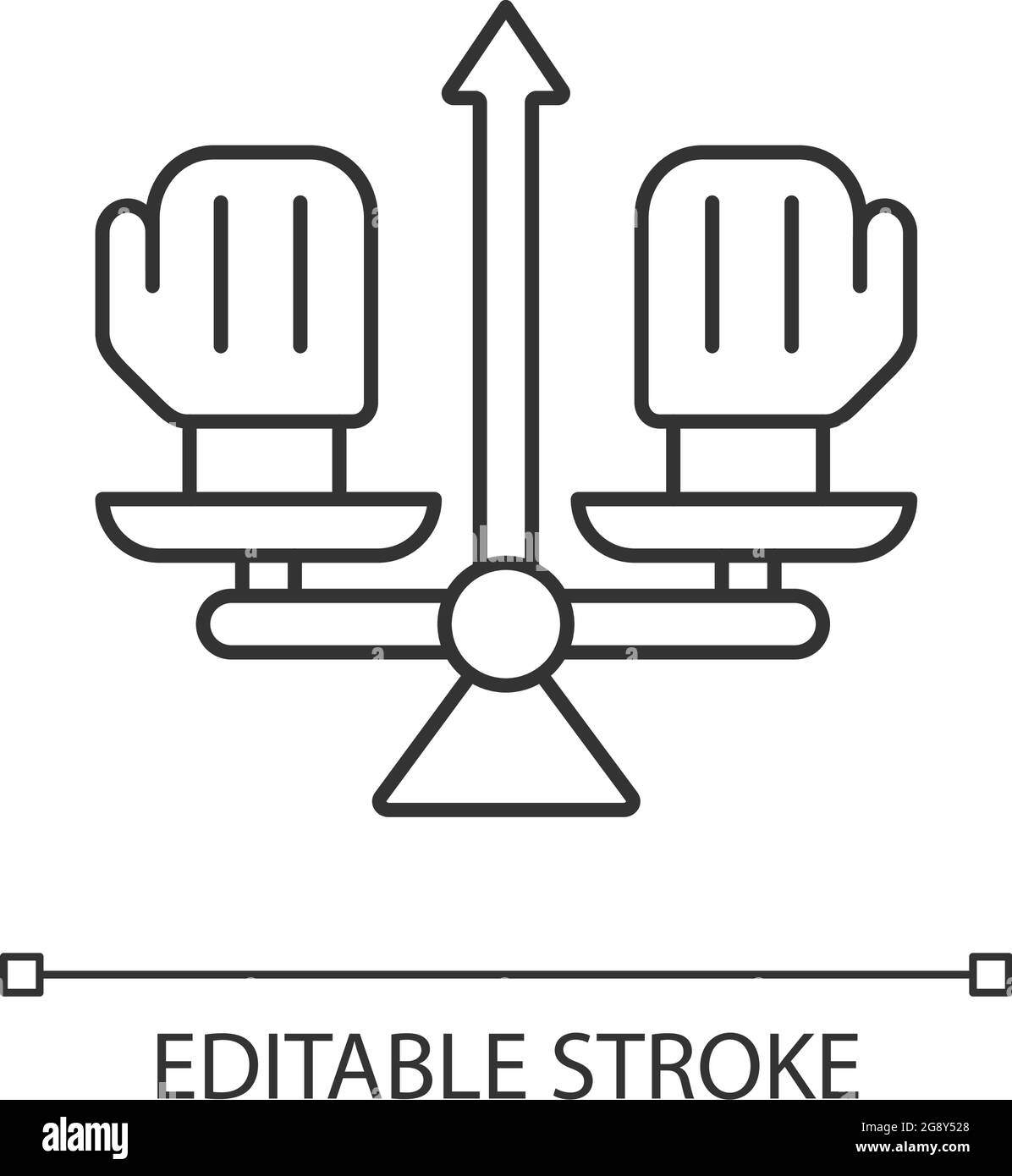 Icona lineare di gestione dei conflitti Illustrazione Vettoriale