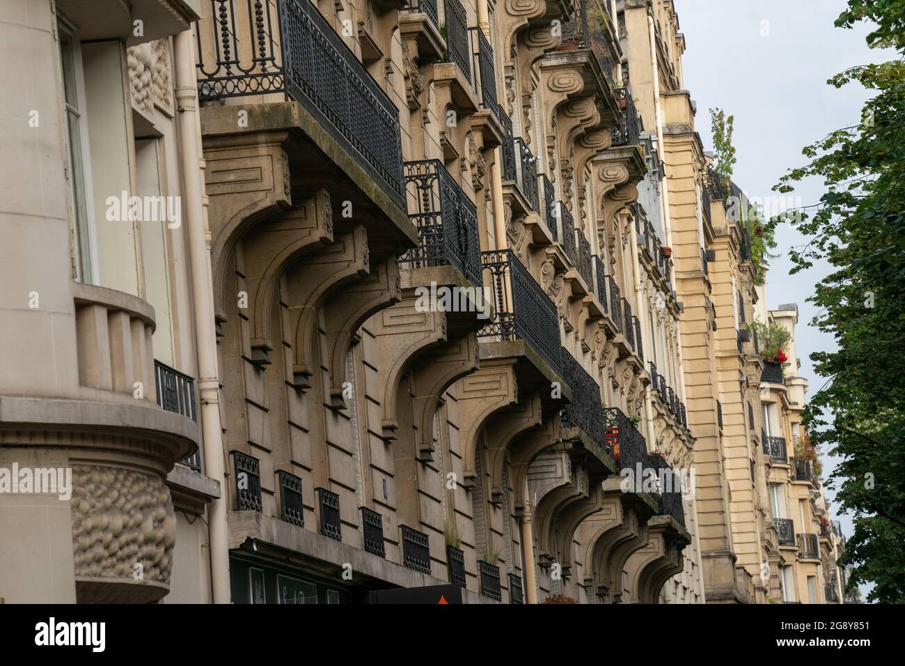 Strade ed edifici a Parigi Foto Stock