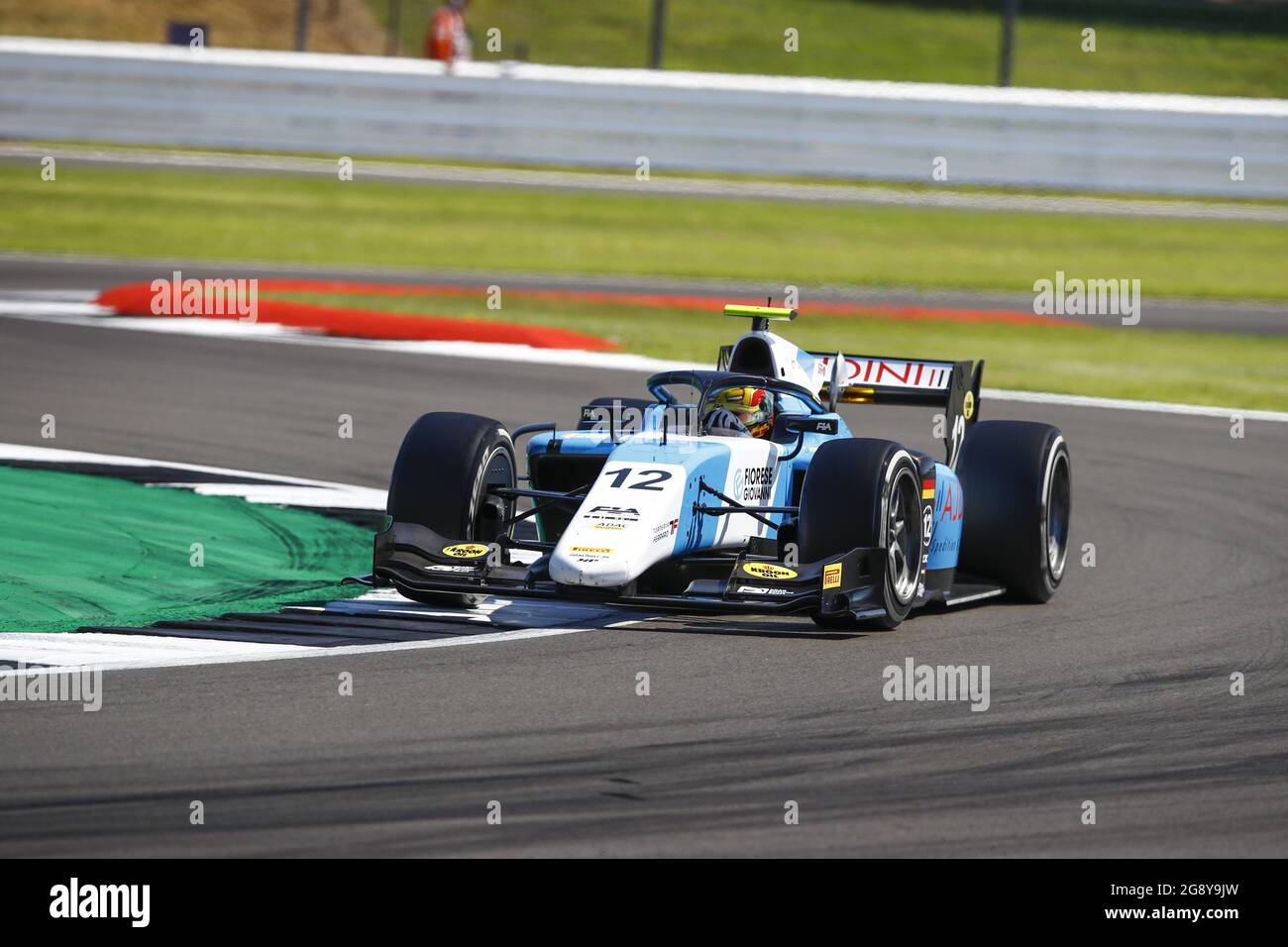 12 Zendeli Lisim (ger), MP Motorsport, Dallara F2, in azione durante il 4° round del Campionato FIA Formula 2 2021 dal 16 al 18 luglio 2021 sul circuito di Silverstone, a Silverstone, Regno Unito - Foto Xavi Bonilla/DPPI Foto Stock