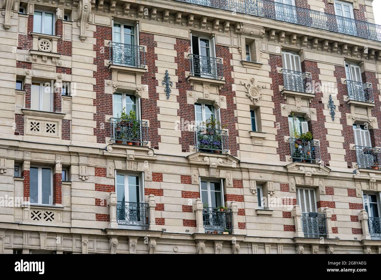 Strade ed edifici a Parigi Foto Stock
