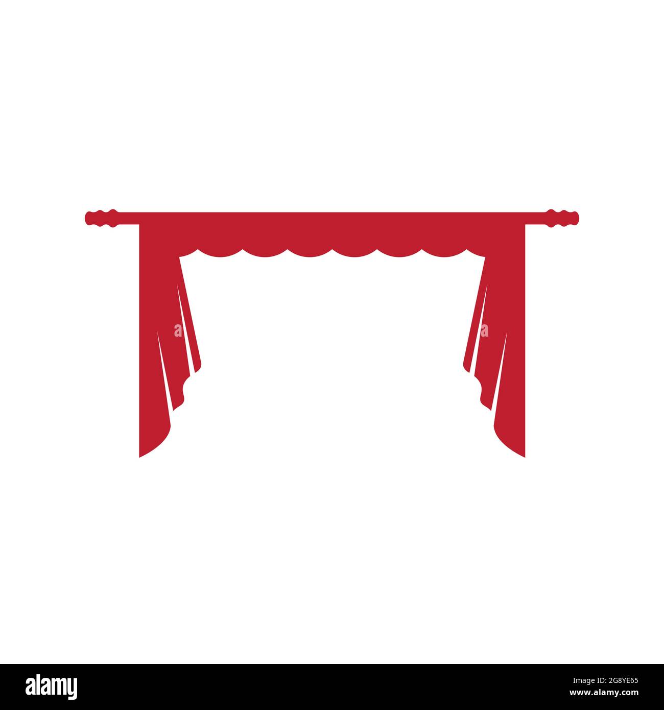 Cortina rossa decorazione cornicione domestico tessuto interno drappeggi tessile lambbesin, vettore illustrazione cuttaine Illustrazione Vettoriale