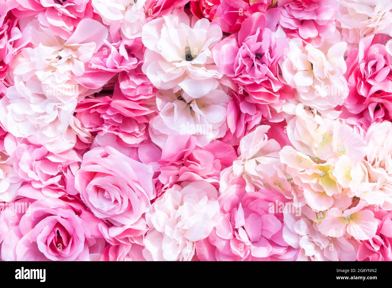 Bel fiore sfondo colorato, falso fiore sfondo in plastica Foto Stock