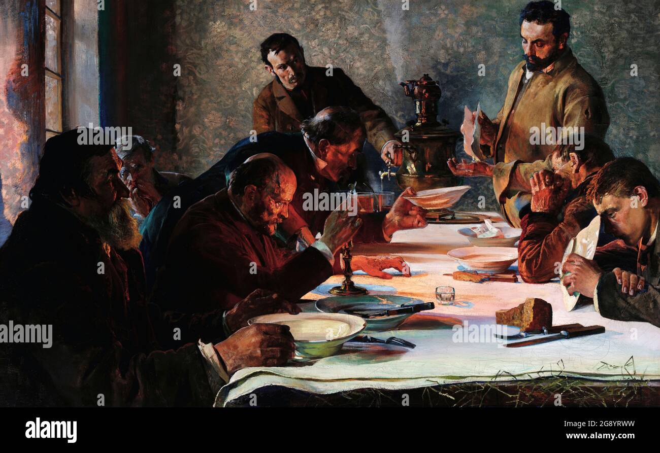 Vigilia di Natale in Siberia di Jacek Malczewski (1854-1929), olio su tela, 1892 Foto Stock